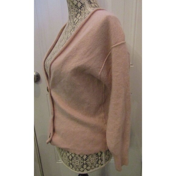 Free People Cardigan Pink 100% Cashmere Button Front Sweater Womens Size S - Picture 3 of 7